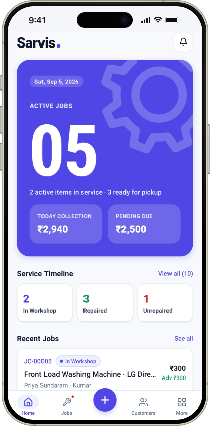 Sarvis Active Jobs Dashboard